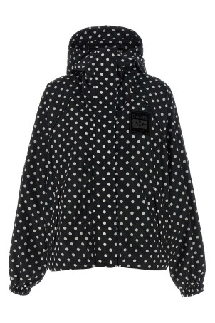 Polka dot anorak Black-grey