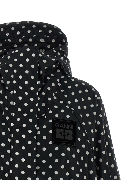 Анорак в горошек Черно-серый GANNI A1010085099