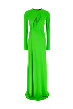 'Long Sleeve Slash Front Evening' dress Green
