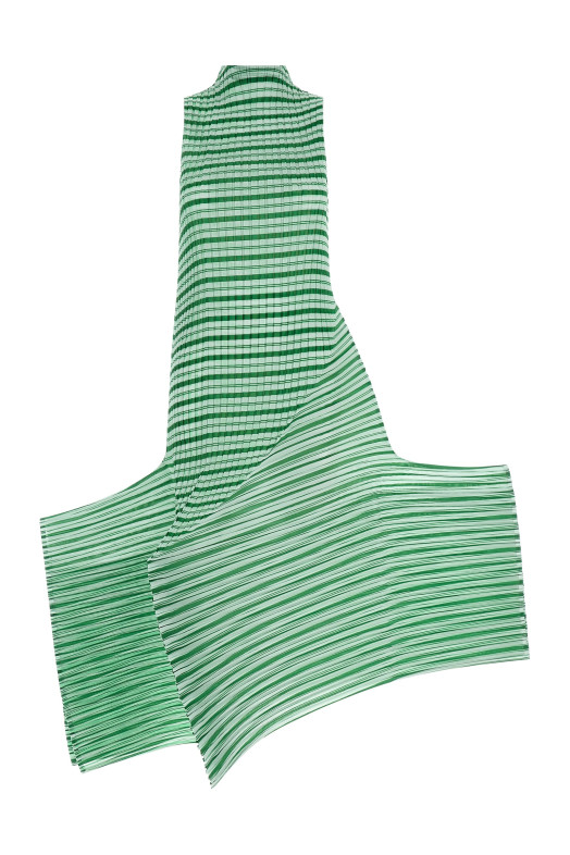 'Generic Stripes (Machine Pleats)' dress Green