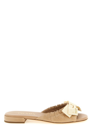 Bow slides Beige