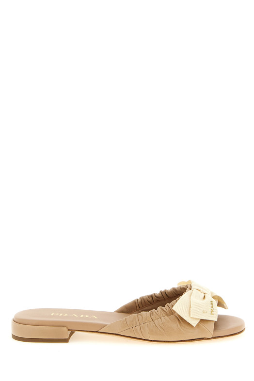 Bow slides Beige