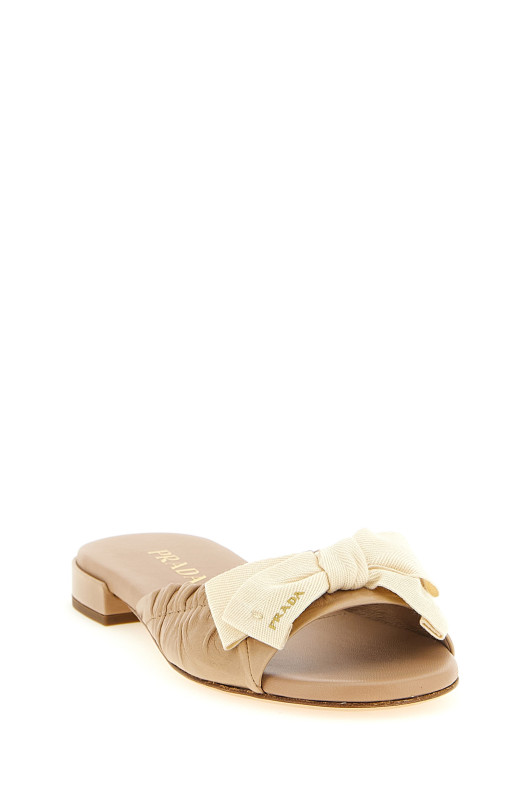 Bow slides Beige