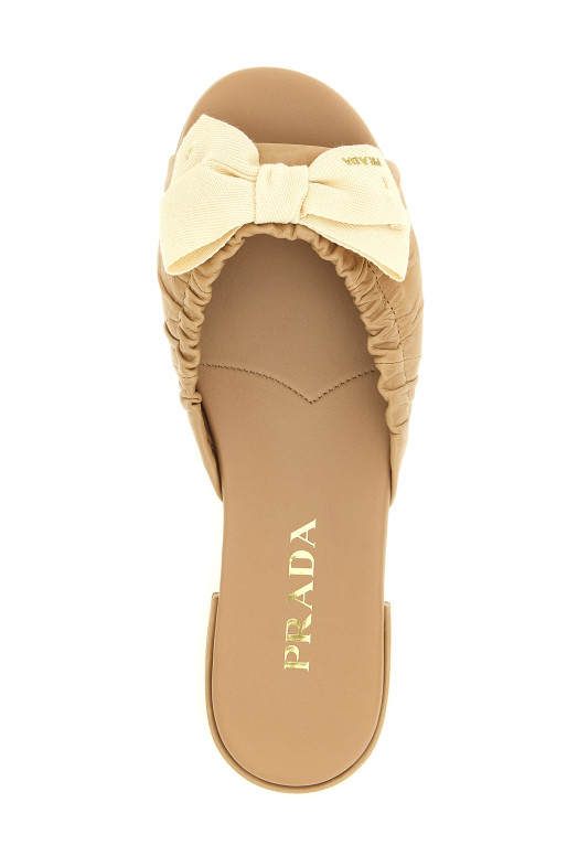 Bow slides Beige