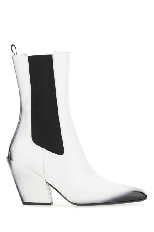 White leather ankle boots Black PRADA (1U986MF075055)