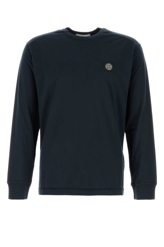 Midnight blue cotton t-shirt Black STONE ISLAND (210002813)
