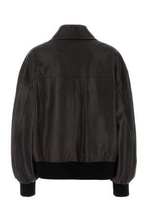 Chocolate leather Shelman jacket KHAITE (6166729L729)