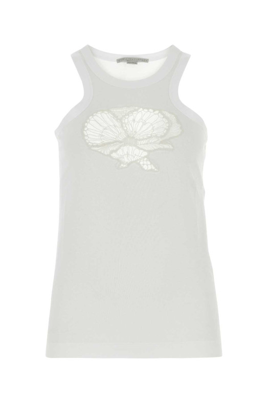 White cotton tank topÂ  STELLA McCARTNEY (6J02783SPY59)