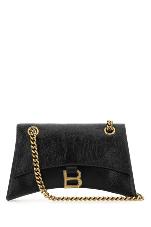Black leather Crush S shoulder bag Black BALENCIAGA (716351210IT)