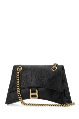 Black leather Crush S shoulder bag Black BALENCIAGA (716351210IT)