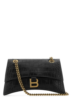 Black leather Crush S shoulder bag Black BALENCIAGA (716351210IX)