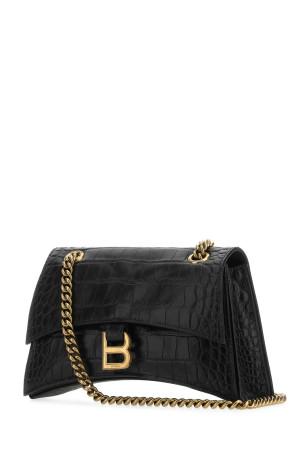 Black leather Crush S shoulder bag Black BALENCIAGA (716351210IX)