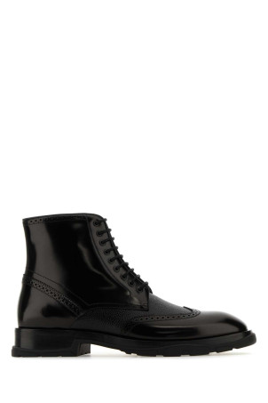 Black leather ankle boots Black ALEXANDER MCQUEEN (750389WIDW1)