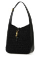 Black raffia small Le 5 Ã  7 shoulder bag Black SAINT LAURENT (823812GAAE0)
