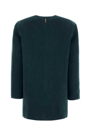 Blue satin mini dress SAINT LAURENT (848977Y5J30)