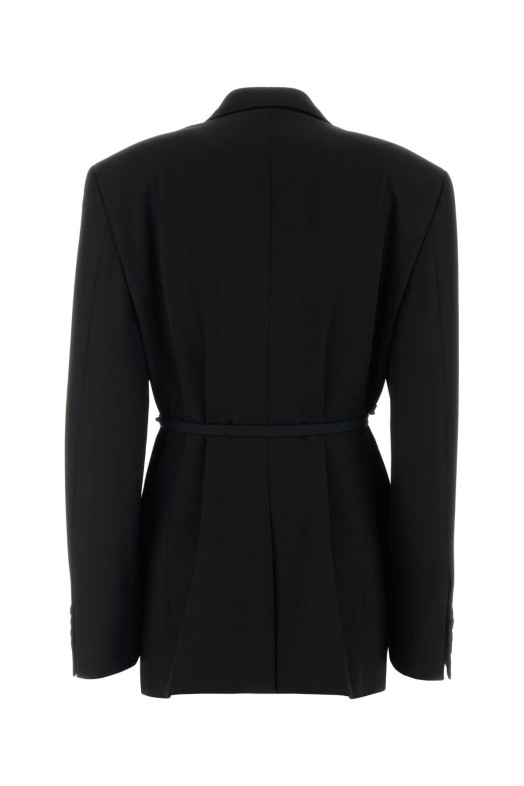 Черный шерстяной блейзер оверсайз Черный BALENCIAGA (857365TNT39)