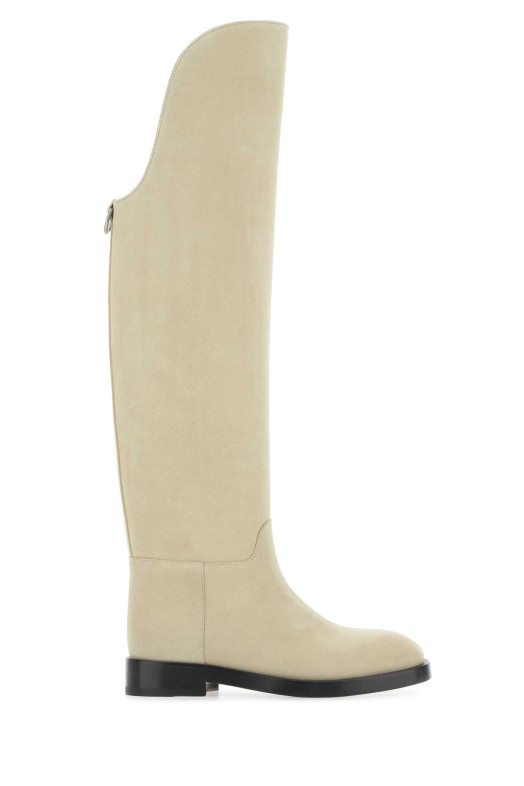 Sand suede Equestrian boots Beige DURAZZI (SB02C)