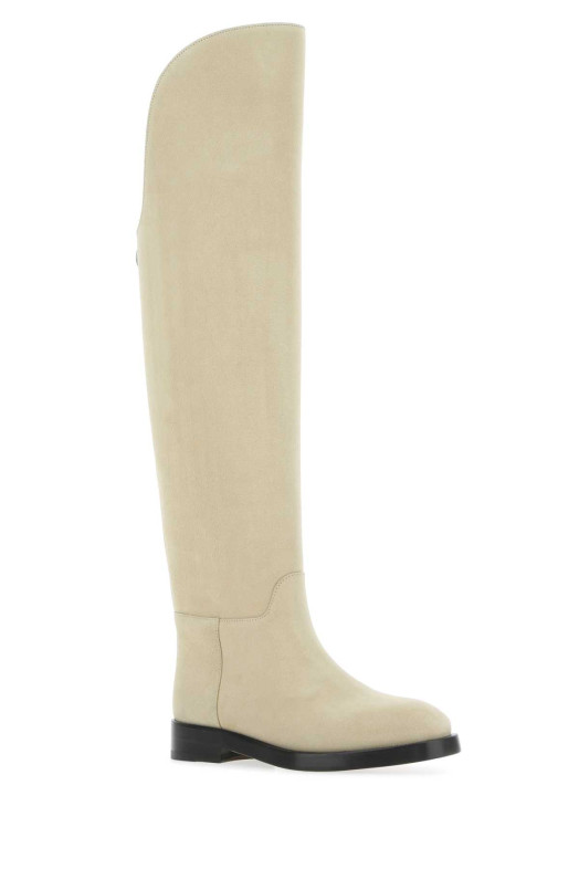 Sand suede Equestrian boots Beige DURAZZI (SB02C)