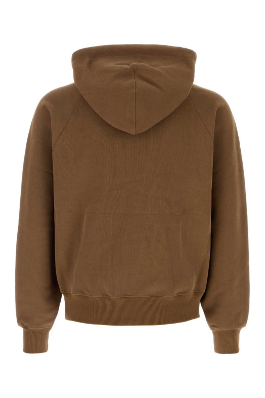 Коричневая хлопковая толстовка AMI (USW758747) AMI PARIS