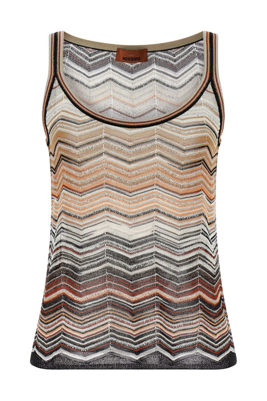 Tank top chevron lamé Multicolor