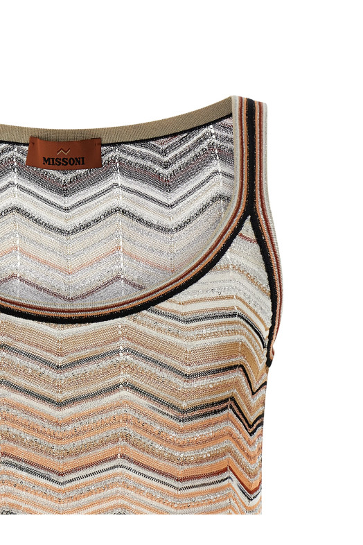 Tank top chevron lamé Multicolor