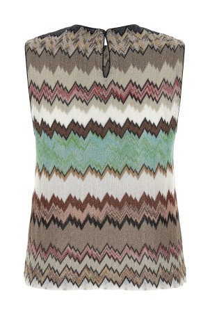 Zigzag lamé top Multicolor