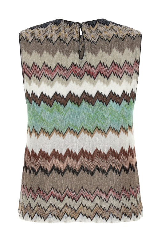 Zigzag lamé top Multicolor