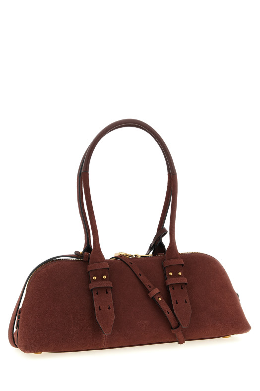 Большая сумка через плечо «Bowling Baguette» бордового цвета 106169A2JHR49Q