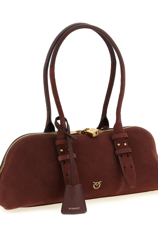 Большая сумка через плечо «Bowling Baguette» бордового цвета 106169A2JHR49Q