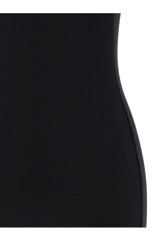 Платье «Off Stamp» Черно-серое OWDB496C99JER00110011001