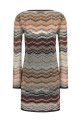 Chevron lamé dress Brown