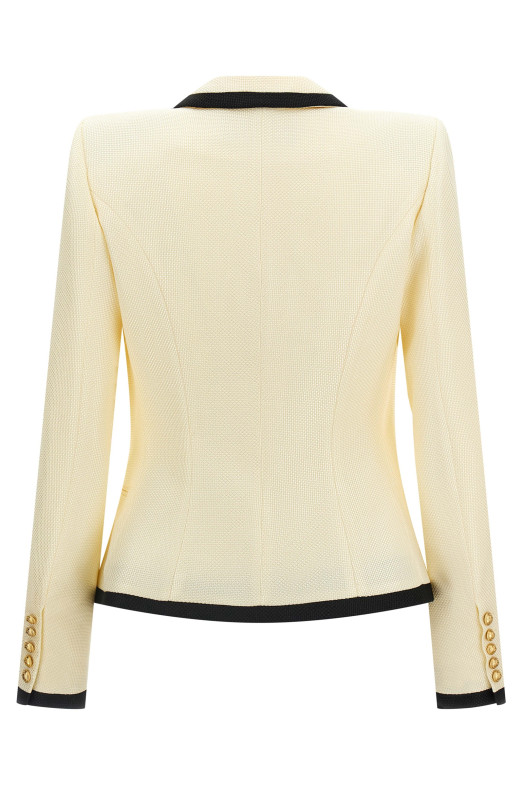 Блейзер с длинными плечевыми ремнями Черно-серый BALMAIN FF1SE165VI29GWO