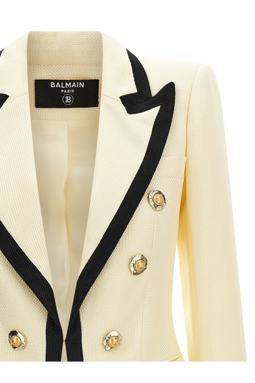 Блейзер с длинными плечевыми ремнями Черно-серый BALMAIN FF1SE165VI29GWO