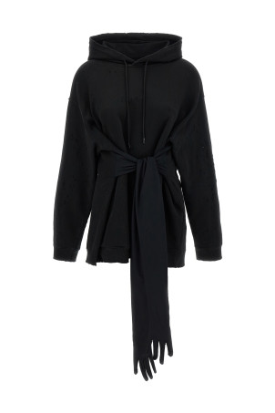 Hoodie dress with gloves Black