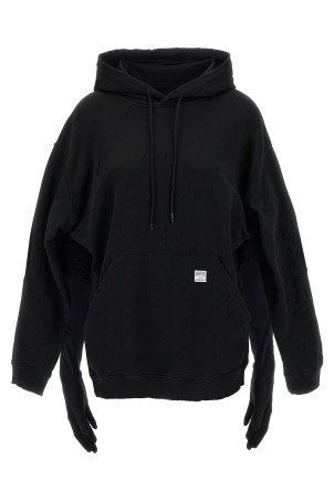 Hoodie dress with gloves Black