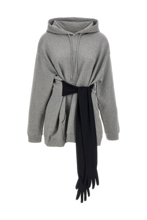 Hoodie dress with gloves Gray
