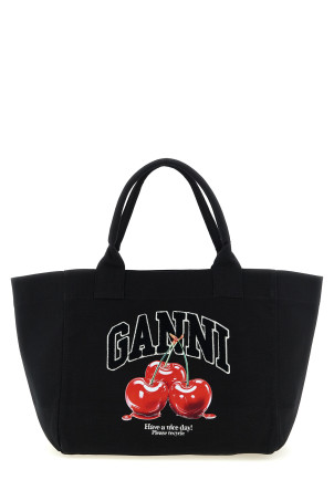 'Black Medium Cherry Tote' shopping bag Black
