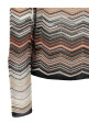 Chevron lamé cardigan Brown