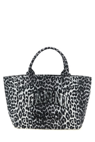 'Leopard Medium Tote' shopping bag Gray