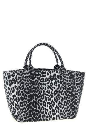 'Leopard Medium Tote' shopping bag Gray