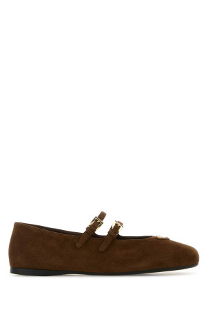 Brown suede ballerinas PRADA (1F794NF005008)