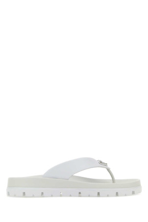 White rubber thong slippers Black PRADA (1Y420NF0203LKK)