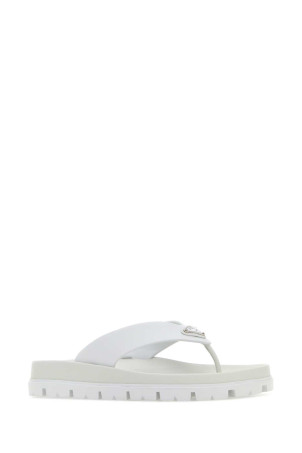White rubber thong slippers Black PRADA (1Y420NF0203LKK)