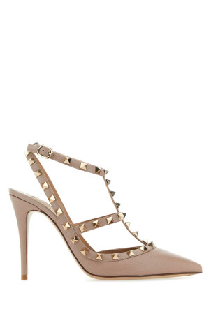 Antiqued pink leather Rockstud pumps Beige VALENTINO GARAVANI (3W2S0393VCE)