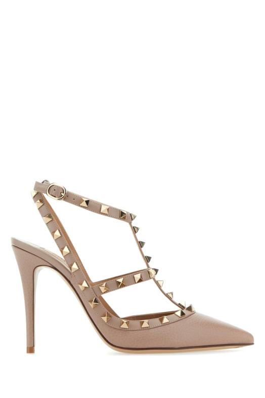 Туфли Rockstud из состаренной розовой кожи Бежевые VALENTINO GARAVANI (3W2S0393VCE)