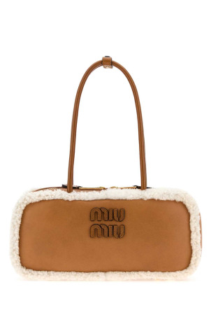 Camel leather Arcadie handbag MIU MIU (5BB148VOOS2CTT)