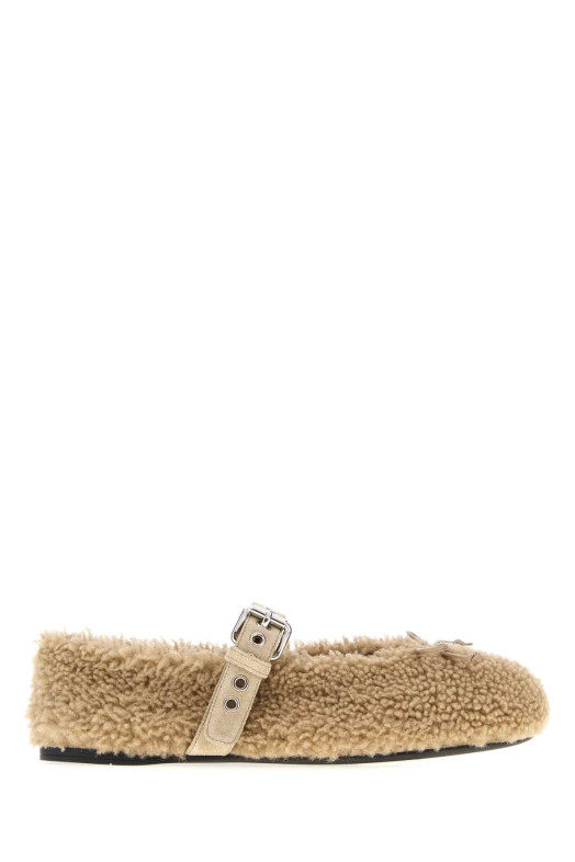 Beige shearling ballerinas MIU MIU (5F272EF005173)