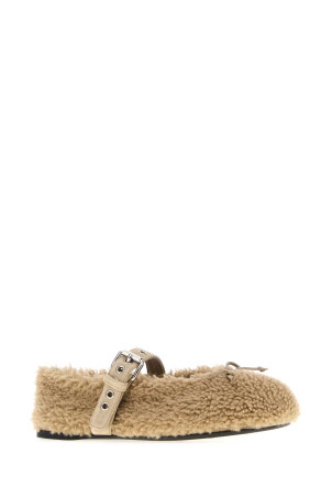 Beige shearling ballerinas MIU MIU (5F272EF005173)