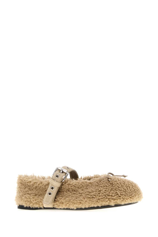 Beige shearling ballerinas MIU MIU (5F272EF005173)