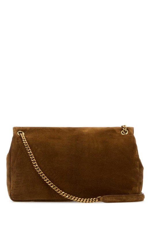 Caramel suede leather large Calypso shoulder bag SAINT LAURENT (7773991U80W)